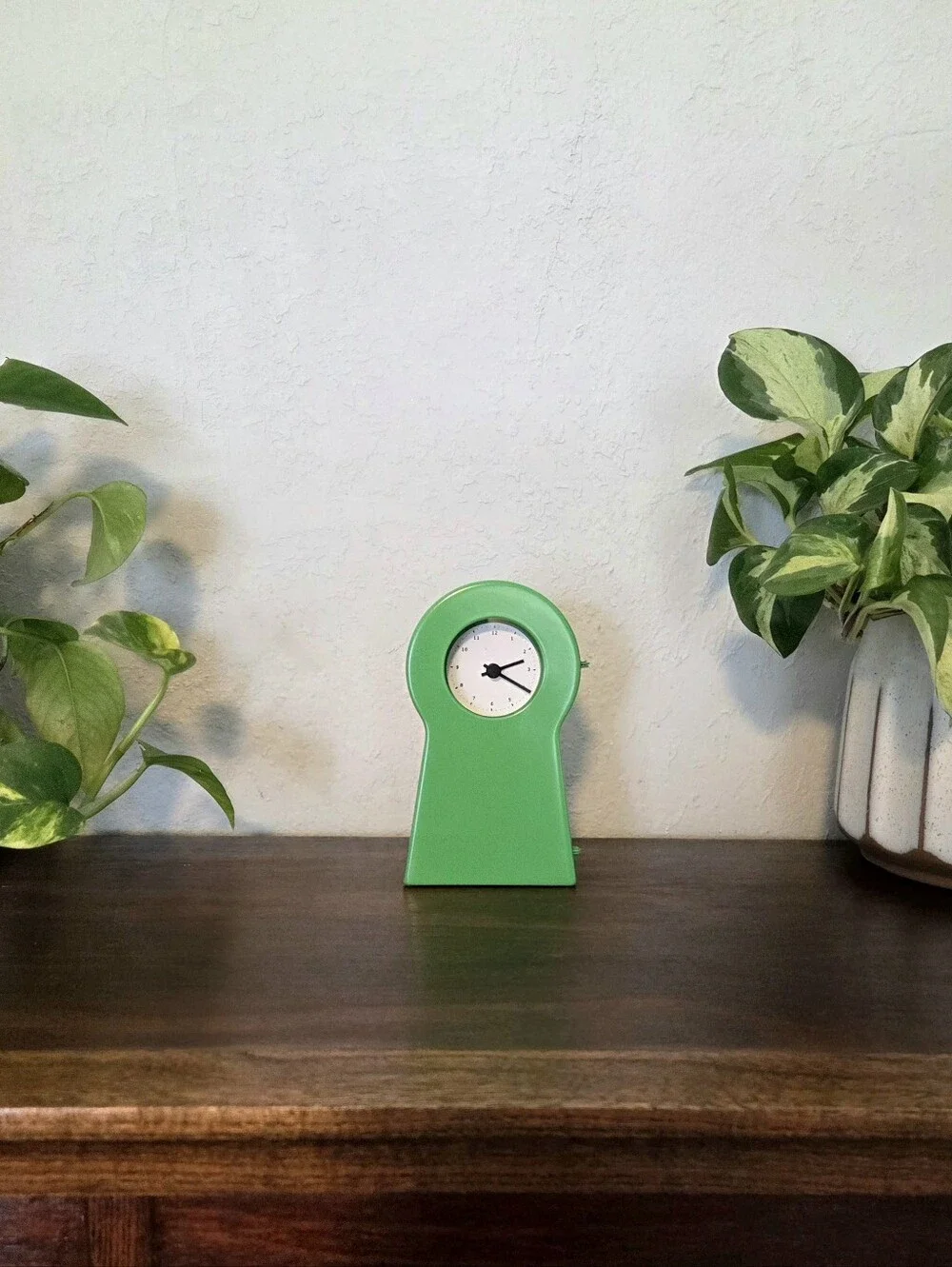 Vintage Ikea PS1995 Green Keyhole Table Clock 90s Tested Works